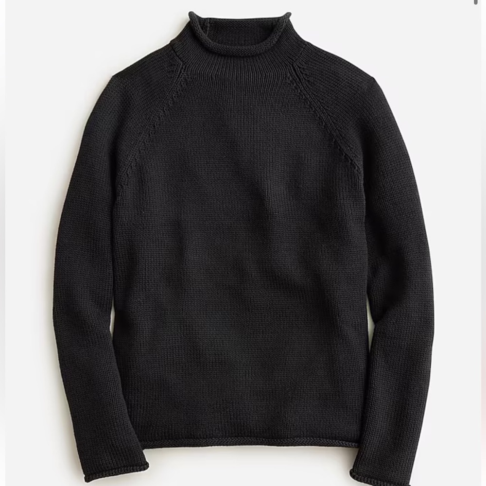 J crew 1988 heritage cotton Rollneck™ sweater black